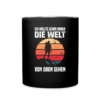 Bergsteiger Wanderer Bergsteigen - Tasse einfarbig - Schwarz - Vorne