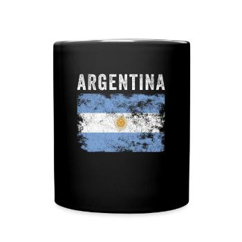 Argentina Flag Distressed Argentine Flag - Full Colour Mug - black - Front