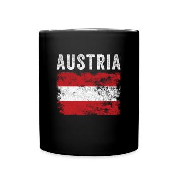 Austria Flag Distressed - Austrian Flag - Full Colour Mug - black - Front