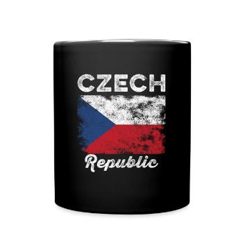 Drapeau de la République tchèque Vintage - Drapeau tchèque - Mug uni - noir - Devant