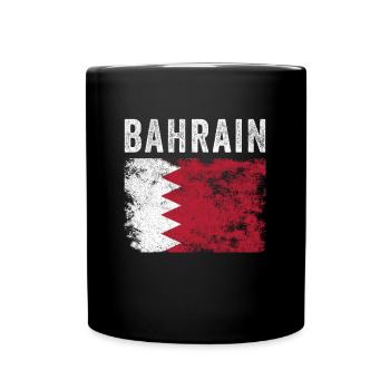 Bahrain Flag Distressed - Bahraini Flag - Full Colour Mug - black - Front