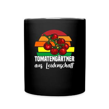 Tomatengärtner Aus Leidenschaft - Tasse einfarbig - Schwarz - Vorne