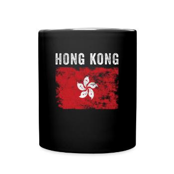 Hong Kong Flag Vintage Hong Konger Flag - Full Colour Mug - black - Front