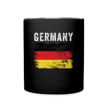 Germany Flag Distressed - Deutsche Flagge - Tasse einfarbig - Schwarz - Vorne