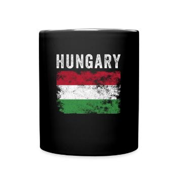 Drapeau hongrois en détresse - Drapeau hongrois - Mug uni - noir - Devant