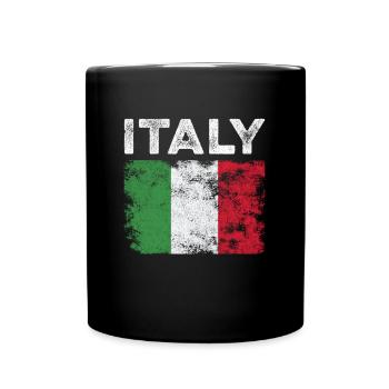 Italy Flag Distressed - Italian Flag - Full Colour Mug - black - Front