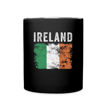 Ireland Flag Distressed - Irish Flag - Full Colour Mug - black - Front