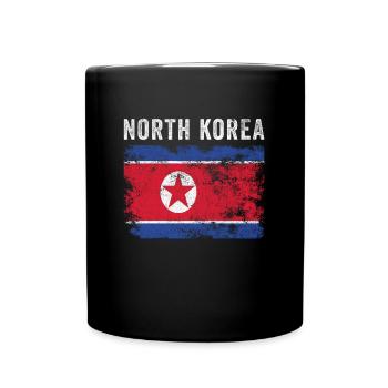 North Korea Flag Distressed - Full Colour Mug - black - Front