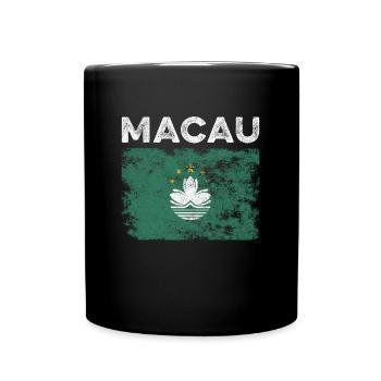 Macau Flag Distressed - Macanese Flag - Full Colour Mug - black - Front