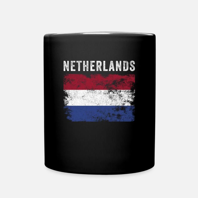 Drapeau néerlandais en détresse - Drapeau néerlandais - Mug uni - noir