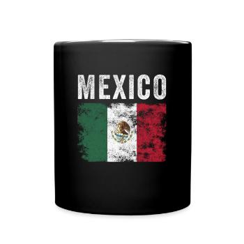 Mexico Flag Distressed - Mexican Flag - Full Colour Mug - black - Front