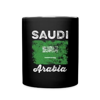 Drapeau de l’Arabie saoudite Drapeau saoudien en détresse - Mug uni - noir - Devant