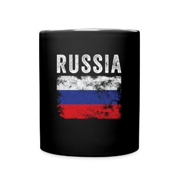 Drapeau russe en détresse - Drapeau russe - Mug uni - noir - Devant
