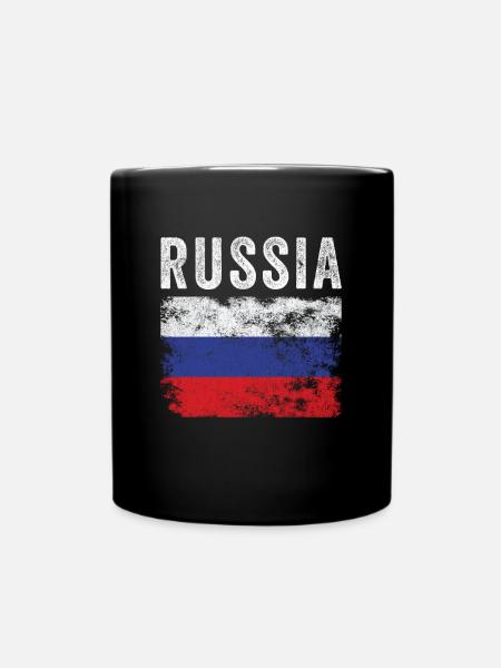 Drapeau russe en détresse - Drapeau russe - Mug uni - noir
