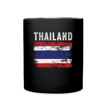 Thailand Flag Distressed - Thai Flag - Full Colour Mug - black - Front