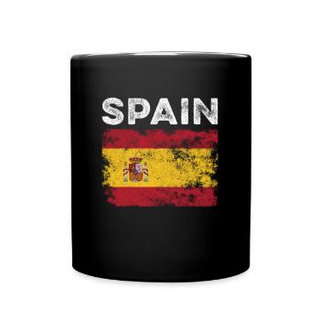Spain Flag Distressed - Spanish Flag - Full Colour Mug - black - Front