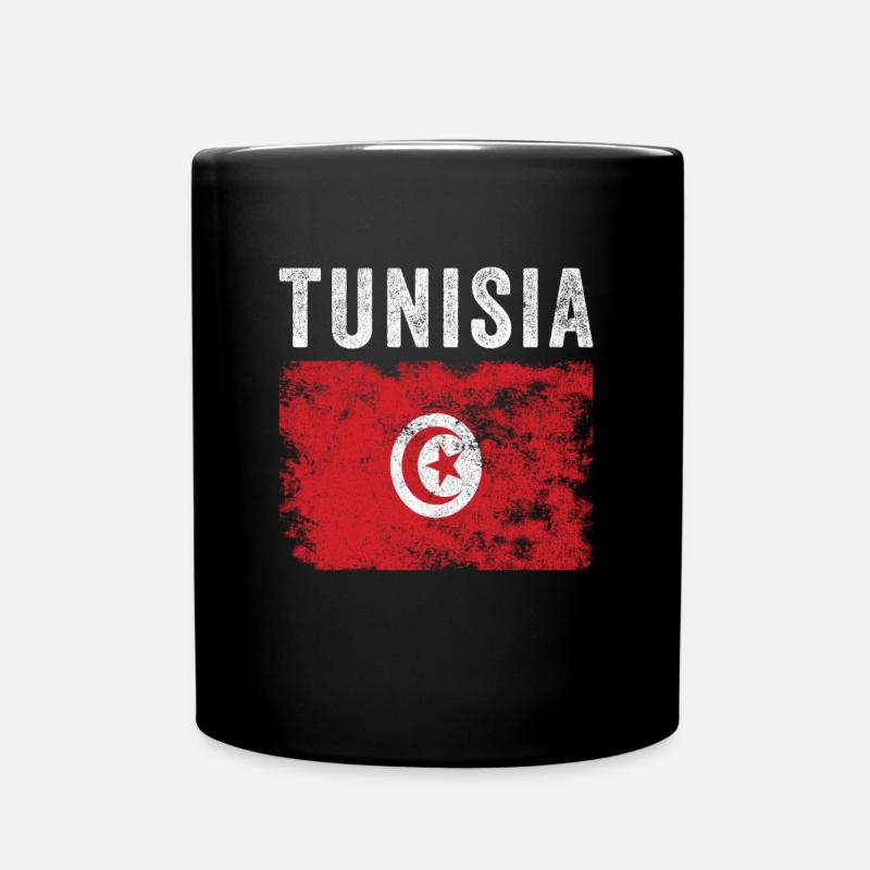 Tunesien Flagge Distressed - Tunesische Flagge - Tasse einfarbig - Schwarz
