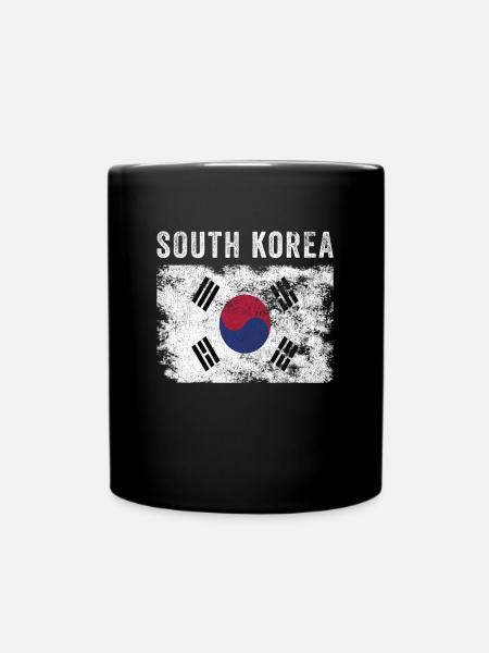 Südkorea Flagge Distressed - Tasse einfarbig - Schwarz