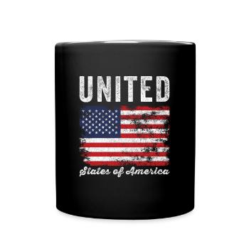 United States of America Flag Distressed - Full Colour Mug - black - Front