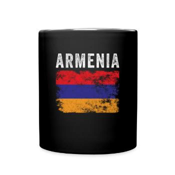 Armenia Flag Distressed - Armenian Flag - Full Colour Mug - black - Front