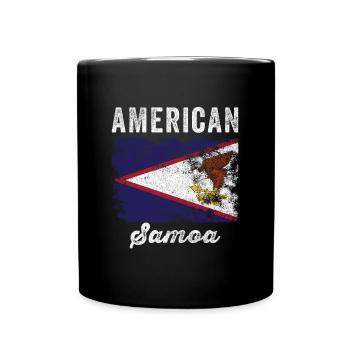 American samoa Flag Distressed - Full Colour Mug - black - Front