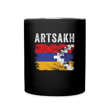 Artsakh Flag Distressed - Artsakhi Flag - Full Colour Mug - black - Front