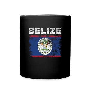 Drapeau du Belize en détresse - Drapeau du Belize - Mug uni - noir - Devant