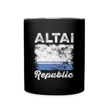 Altai Flag Distressed - Altaian Flag - Full Colour Mug - black - Front