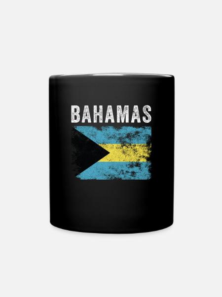 Drapeau des Bahamas en détresse - Drapeau des Bahamas - Mug uni - noir