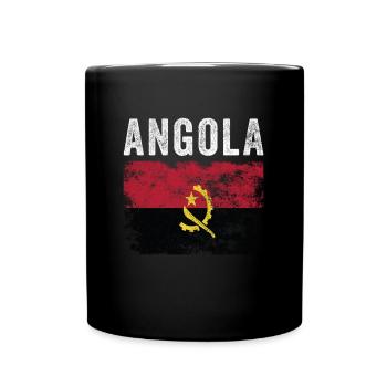Angola Flag Distressed - Angolanische Flagge - Tasse einfarbig - Schwarz - Vorne