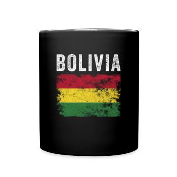 Bolivia Flag Distressed - Bolivian Flag - Full Colour Mug - black - Front