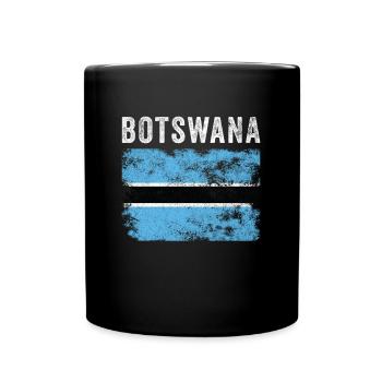Botswana Flag Distressed Botswanian Flag - Full Colour Mug - black - Front