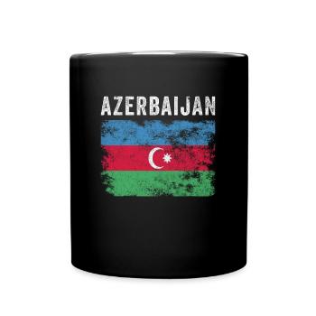 Drapeau azerbaïdjanais en détresse - Drapeau azéri - Mug uni - noir - Devant