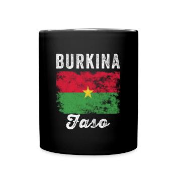 Burkina Faso Drapeau Vintage Drapeau Burkinabé - Mug uni - noir - Devant