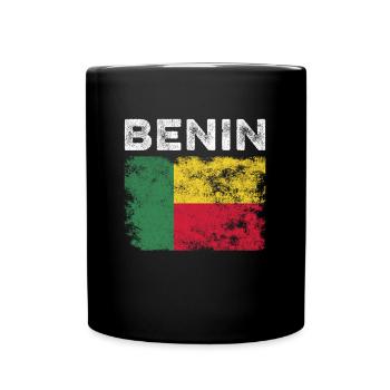 Benin Flag Distressed - Beninese Flag - Full Colour Mug - black - Front