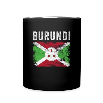 Burundi Flag Distressed - Burundian Flag - Full Colour Mug - black - Front