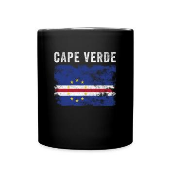 Drapeau du Cap-Vert en détresse - Mug uni - noir - Devant