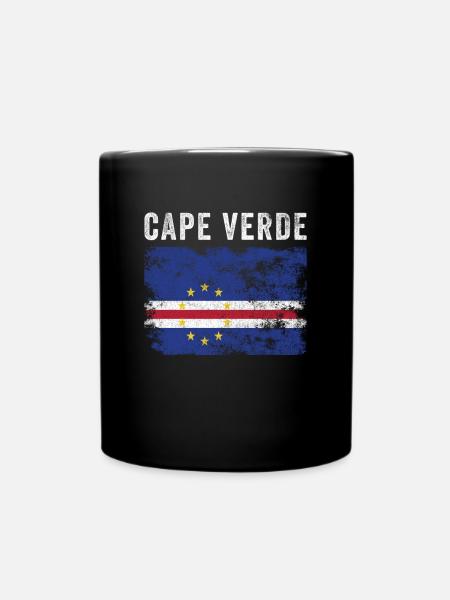 Kapverdische Flagge Distressed - Tasse einfarbig - Schwarz