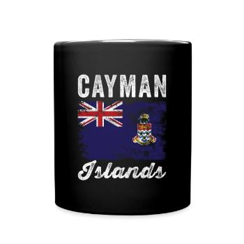 Cayman Islands Flag Distressed - Full Colour Mug - black - Front