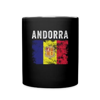 Andorra Flag Distressed - Andorran Flag - Full Colour Mug - black - Front