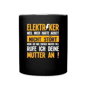 Elektriker Elektroniker Elektroingenieur - Tasse einfarbig - Schwarz - Vorne