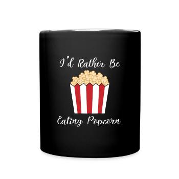 Popcorn Chef Citation ironique Manger du Popcorn - Mug uni - noir - Devant