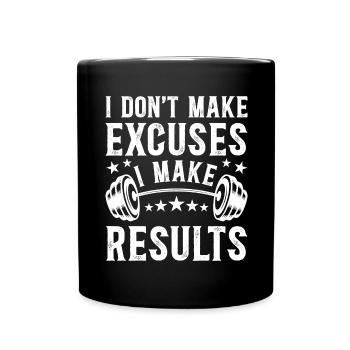 Pas D'Excuses Des Résultats - Citation Inspirante - Mug uni - noir - Devant