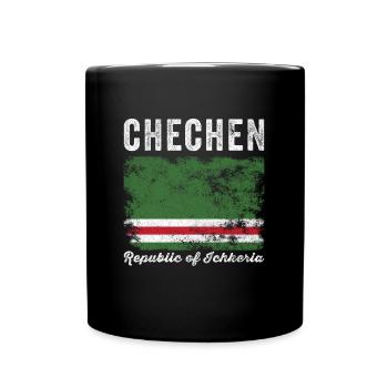 Drapeau tchétchène en détresse - Drapeau du Caucase - Mug uni - noir - Devant