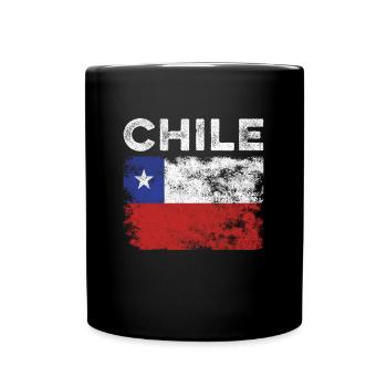 Drapeau chilien en détresse - Drapeau chilien - Mug uni - noir - Devant