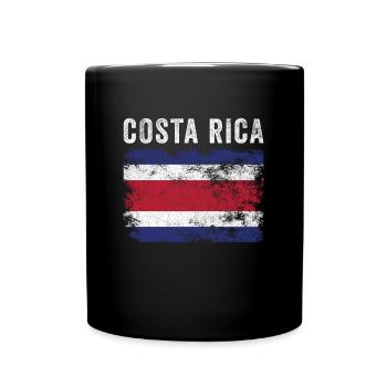 Costa Rica Flagge Vintage Costa Ricanische Flagge - Tasse einfarbig - Schwarz - Vorne