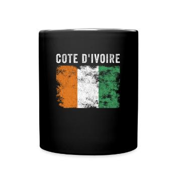 Côte d’Ivoire Drapeau Vintage Drapeau Ivoirien - Mug uni - noir - Devant