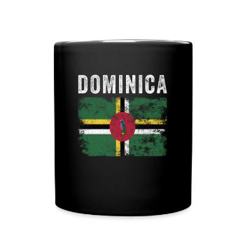 Dominica Flag Distressed Dominican Flag - Full Colour Mug - black - Front