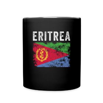 Eritrea Flag Distressed - Eritreische Flagge - Tasse einfarbig - Schwarz - Vorne