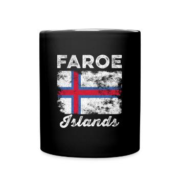 Îles Féroé Drapeau Vintage Drapeau des Îles Féroé - Mug uni - noir - Devant